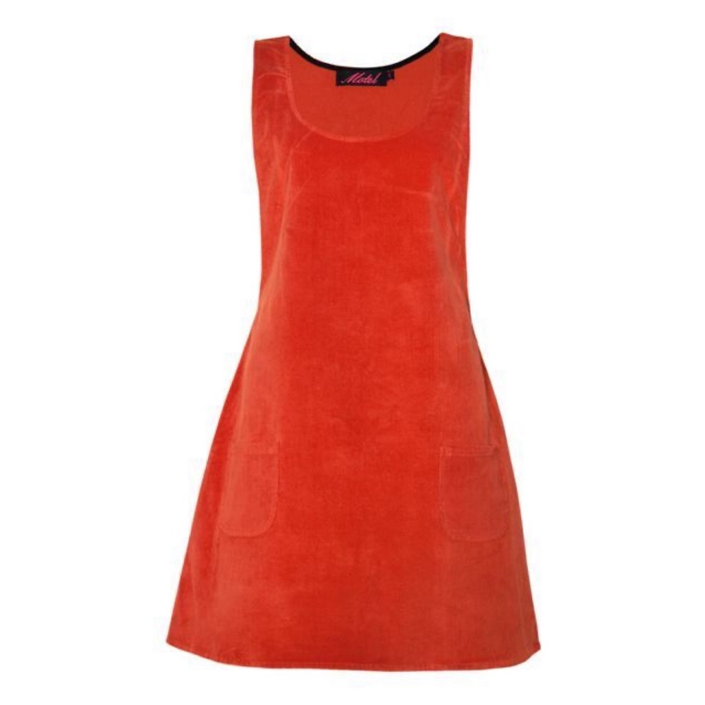 Burnt Orange Motel Rocks Corduroy Dress